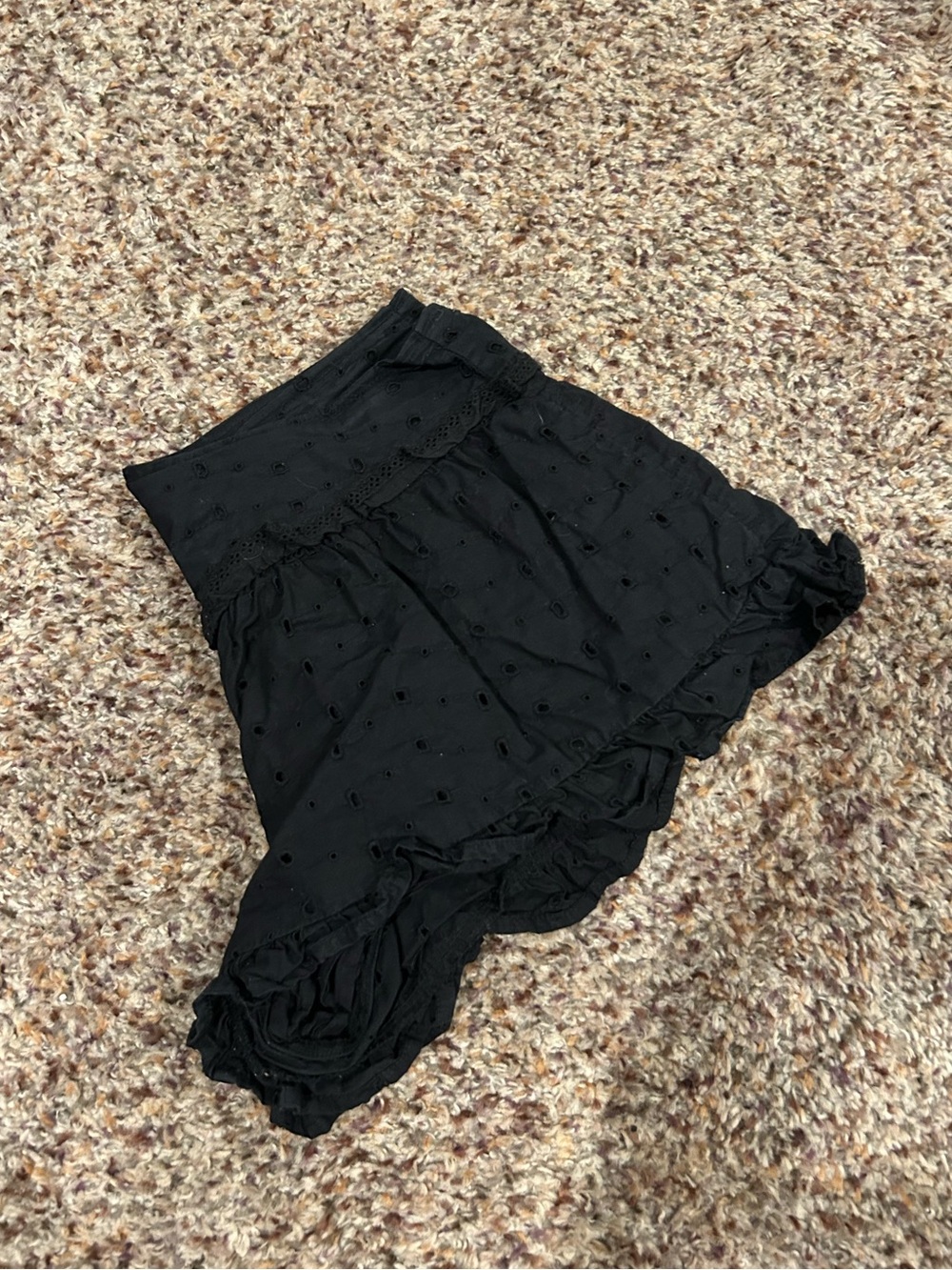 Black Ruffle Shorts - Picture 2 of 4